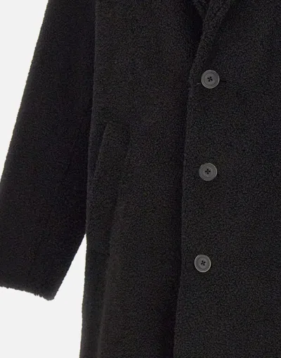 Herno Long Sleeve Notched Lapel Coat With Pockets In Black