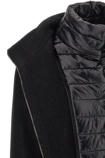 Herno Virgin Wool Coat With High Neck In Black