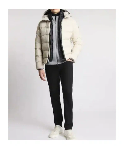 Fay Double Front Feather Jacket In Nylon In Neutral