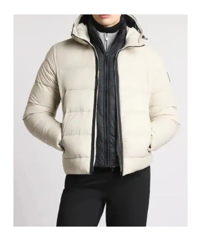 Fay Double Front Feather Jacket In Nylon In Neutral