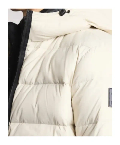 Fay Double Front Feather Jacket In Nylon In Neutral