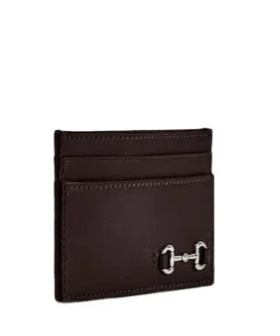Gucci Men Black Card Holder With Horsebit On The Front In Leather Man In Black