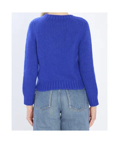 Celine Women Cashmere And Silk Blend Sweater In Blue