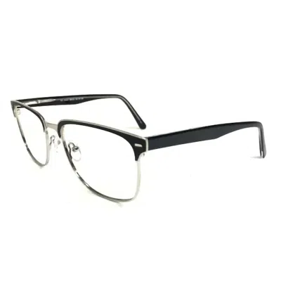 Alberto Romani Men's Ar 20201 Square Eyeglasses In Black/silver In Black