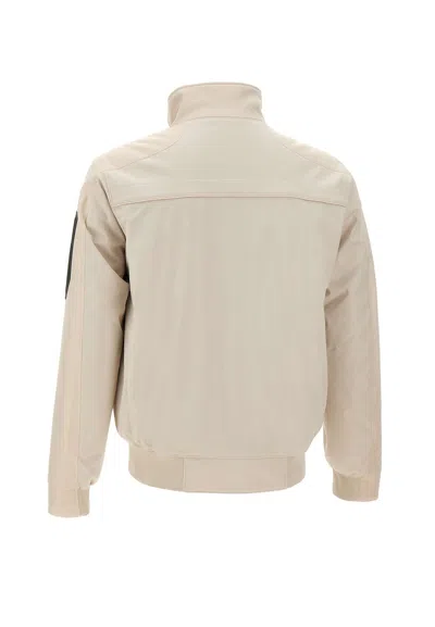 Hugo Boss Men Off White Zip-up Jacket, M Luxury Jackets For Men Darveys In Neutral
