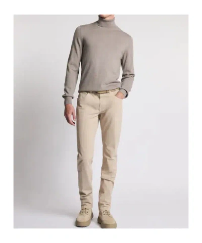 Fay Regular-fit. Fin. 12 Maglia Collo Alto In Lana Rasata. Sweater In Brown