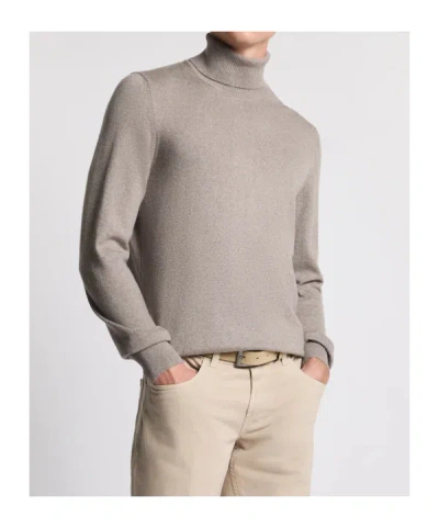 Fay Regular-fit. Fin. 12 Maglia Collo Alto In Lana Rasata. Sweater In Brown