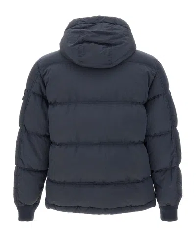 Stone Island Nylon Down Jacket In Blue