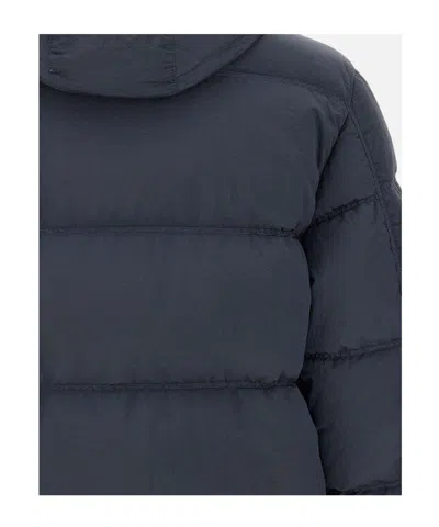 Stone Island Nylon Down Jacket In Blue