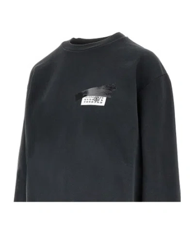Mm6 Maison Margiela Mm6 By Maison Margiela Wool Taped Label Crewneck Sweater In Black