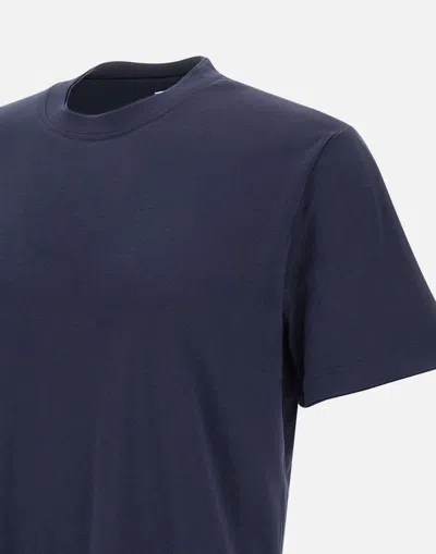 Eleventy Crew Neck Short-sleeved T-shirt In Blue