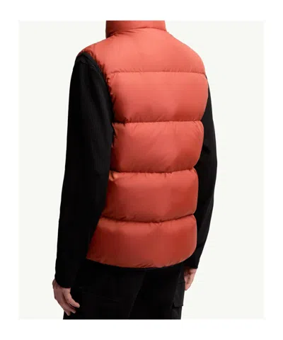 Moncler Down Vest In Orange