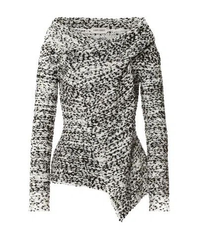 Alberta Ferretti Asymmetric Draped Jacket In Gray