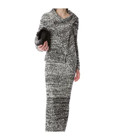 Alberta Ferretti Asymmetric Draped Jacket In Gray