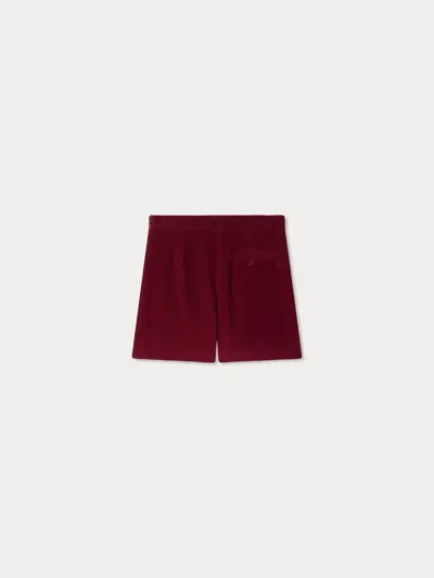 Bonpoint Pleated Corduroy Shorts In Red