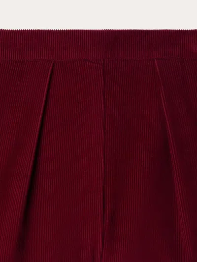Bonpoint Pleated Corduroy Shorts In Red