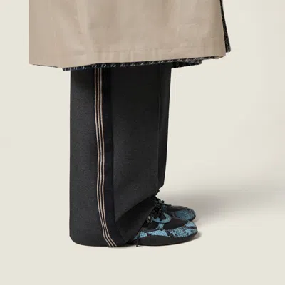 Miu Miu Gymnasium Technical Fabric And Python-print Ayers Leather Sneakers In Multi