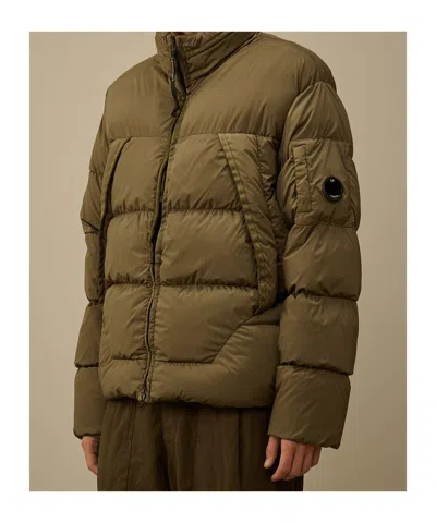 C.p. Company Nycra-r Hooded Down Jacket In Brown