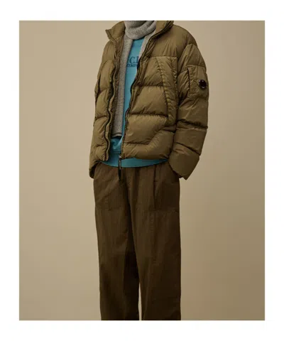 C.p. Company Nycra-r Hooded Down Jacket In Brown