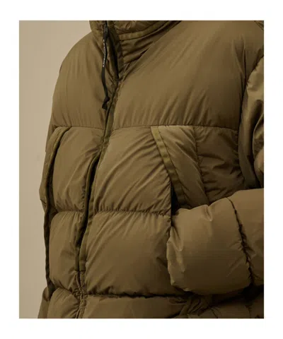C.p. Company Nycra-r Hooded Down Jacket In Brown