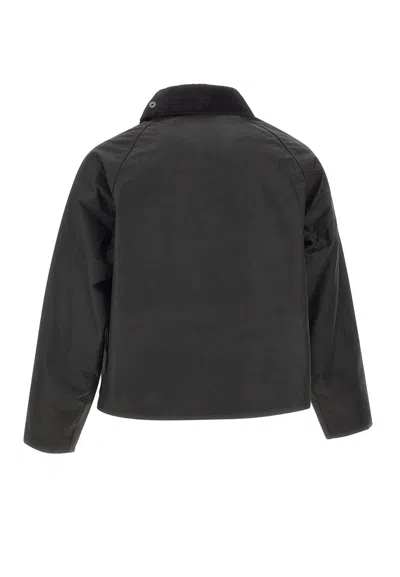 Barbour Spey Slim Waxed Jacket In Black