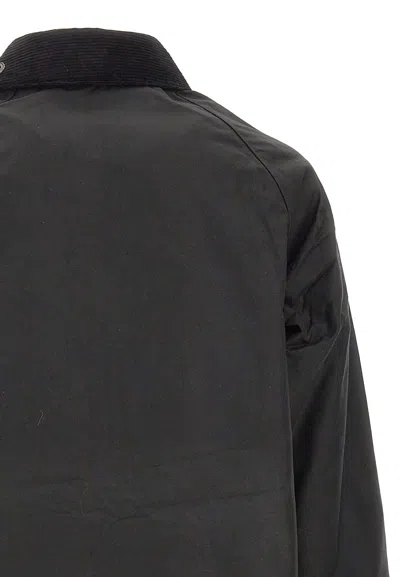 Barbour Spey Slim Waxed Jacket In Black