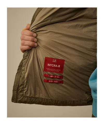 C.p. Company Nycra-r Hooded Down Jacket In Brown