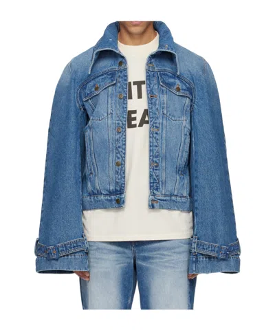 Egonlab Raglan Sleeve Denim Jacket In Blue