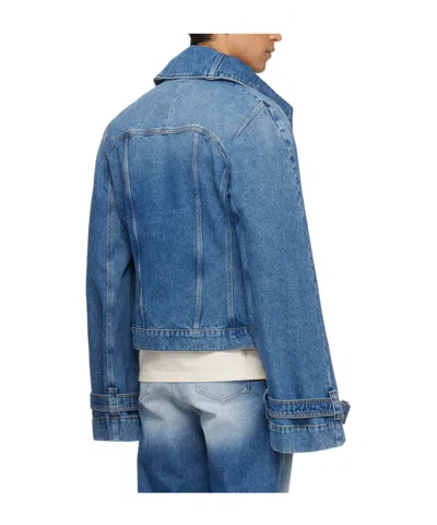 Egonlab Raglan Sleeve Denim Jacket In Blue