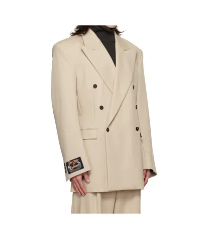 Egonlab Beige Oversized Blazer In Multi