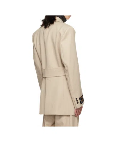 Egonlab Beige Oversized Blazer In Multi