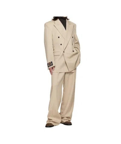 Egonlab Beige Oversized Blazer In Multi