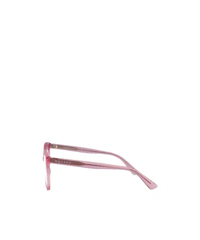 Alexander Mcqueen Pink-pink-transparent Recycled Acetate Glasses In Pink