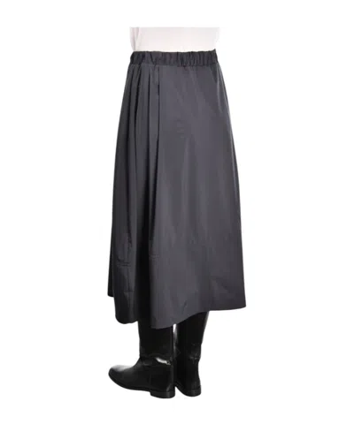Gran Sasso Drawstring Pleated Midi Skirt In Blue