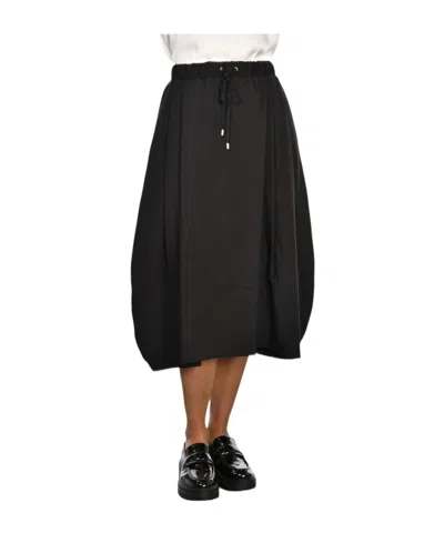 Gran Sasso Drawstring Midi Skirt In Black