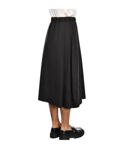 Gran Sasso Drawstring Midi Skirt In Black