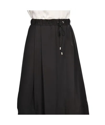Gran Sasso Drawstring Midi Skirt In Black