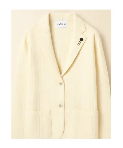 Lardini Tailored Knit Blazer Notch Lapel In Multi