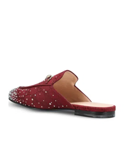 Gucci Crystal Horsebit Princetown Mules In Red