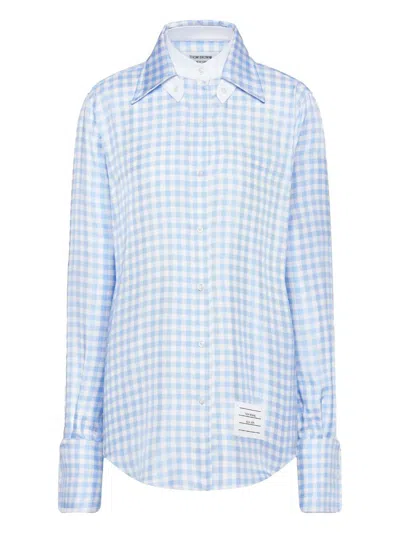 Thom Browne Gingham Shirt In Blue