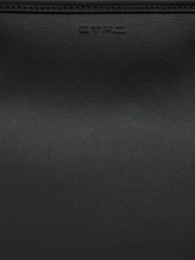 Etro Black Shoulder Bag With Chain-link Shoulder Strap And Tag With Embossed Logo On The Front In Leather In Black