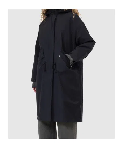 Closed Cotton And Nylon Parka Coat In Blue