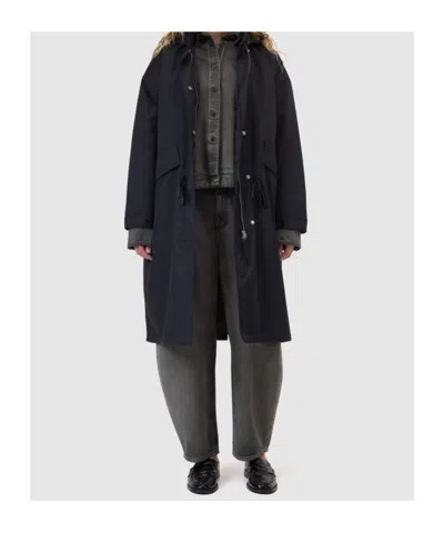 Closed Cotton And Nylon Parka Coat In Blue