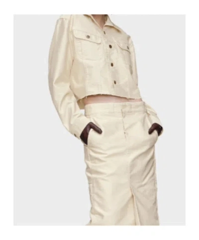 Maison Margiela Cropped Denim Jacket In Neutral