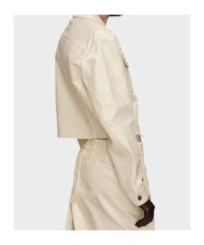 Maison Margiela Cropped Denim Jacket In Neutral