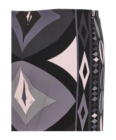 Pucci Printed Stretch-scuba Maxi Skirt In Blue