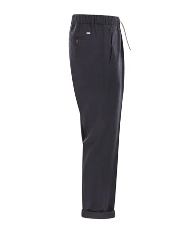 Herno Drawstring Waist Casual Pants In Black