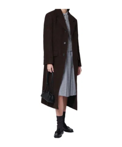 Dunst Brown Single-breasted Wool-blend Coat In Brown
