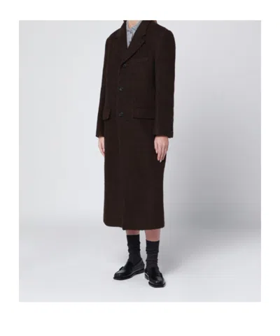 Dunst Brown Single-breasted Wool-blend Coat In Brown