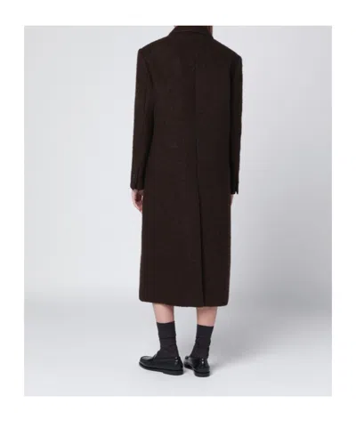 Dunst Brown Single-breasted Wool-blend Coat In Brown